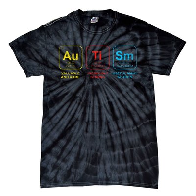 Autism Awareness Elements Periodic Table ASD Tie-Dye T-Shirt