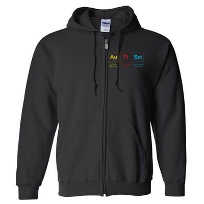 Autism Awareness Elements Periodic Table ASD Full Zip Hoodie