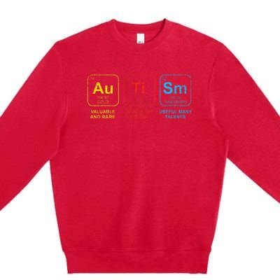 Autism Awareness Elements Periodic Table ASD Premium Crewneck Sweatshirt