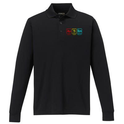 Autism Awareness Elets Periodic Table Funny Gift Performance Long Sleeve Polo