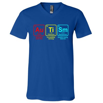 Autism Awareness Elets Periodic Table Funny Gift V-Neck T-Shirt