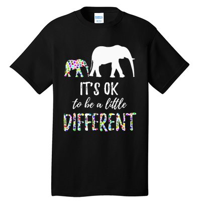 Autism Awareness Elephant It's OK To Be Different Tall T-Shirt