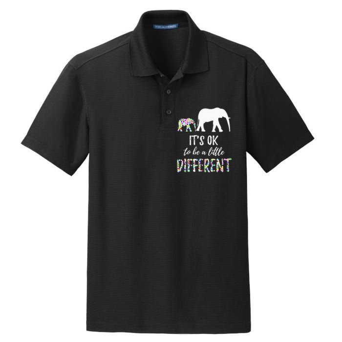 Autism Awareness Elephant It's OK To Be Different Dry Zone Grid Polo