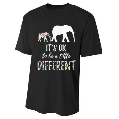 Autism Awareness Elephant It's OK To Be Different Performance Sprint T-Shirt