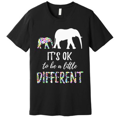 Autism Awareness Elephant It's OK To Be Different Premium T-Shirt