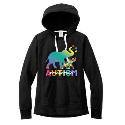 Autism Awareness Elephant Autism Mom Gift Women's Fleece Hoodie