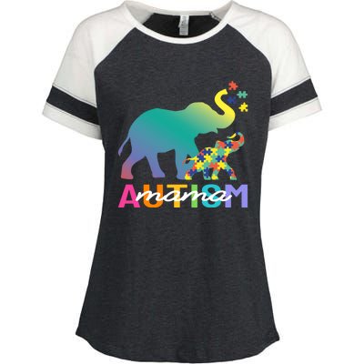 Autism Awareness Elephant Autism Mom Gift Enza Ladies Jersey Colorblock Tee