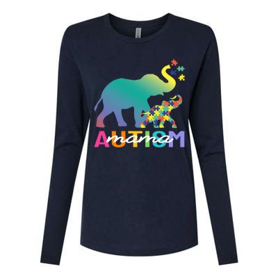 Autism Awareness Elephant Autism Mom Gift Womens Cotton Relaxed Long Sleeve T-Shirt