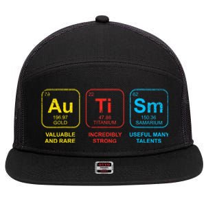 Autism Awareness Elements Periodic Table ASD 7 Panel Mesh Trucker Snapback Hat