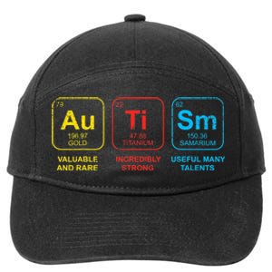 Autism Awareness Elements Periodic Table ASD 7-Panel Snapback Hat