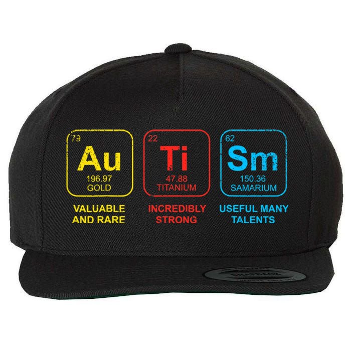 Autism Awareness Elements Periodic Table ASD Wool Snapback Cap