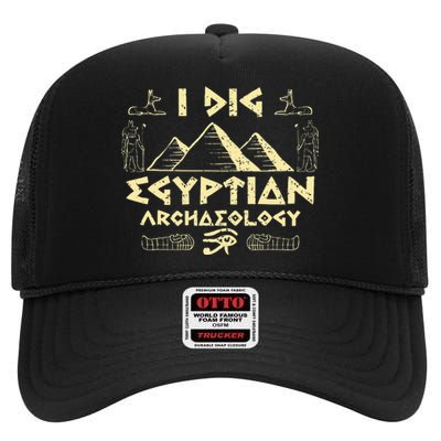 Archeology Ancient Egypt Pyramid Egyptian High Crown Mesh Back Trucker Hat