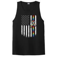 Autism American Flag Puzzle Autism Awareness Gift PosiCharge Competitor Tank