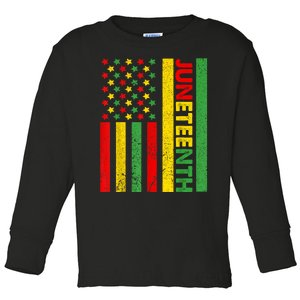 African American Flag Juneteenth Toddler Long Sleeve Shirt