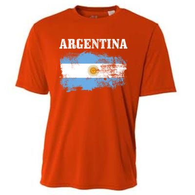 Argentina Argentinian Flag Vintage Argentine Pride Gift Cooling Performance Crew T-Shirt