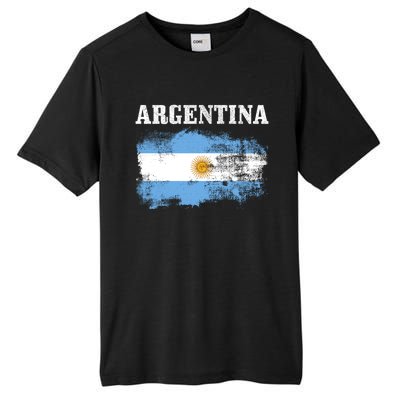 Argentina Argentinian Flag Vintage Argentine Pride Gift Tall Fusion ChromaSoft Performance T-Shirt