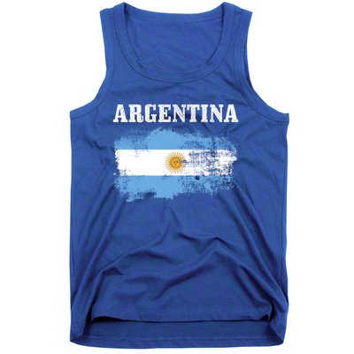 Argentina Argentinian Flag Vintage Argentine Pride Gift Tank Top