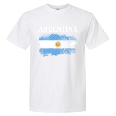 Argentina Argentinian Flag Vintage Argentine Pride Gift Garment-Dyed Heavyweight T-Shirt