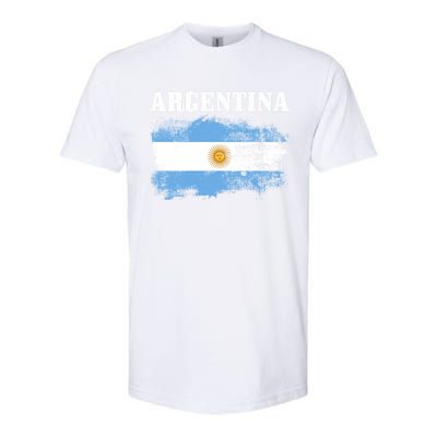 Argentina Argentinian Flag Vintage Argentine Pride Gift Softstyle CVC T-Shirt