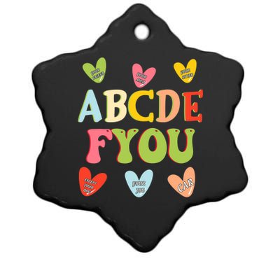 Alphabet ABCDFU Funny ESL Teacher Women Mom Anti Valentines Ceramic Star Ornament