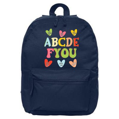 Alphabet ABCDFU Funny ESL Teacher Women Mom Anti Valentines 16 in Basic Backpack