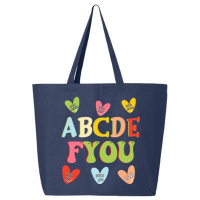 Alphabet ABCDFU Funny ESL Teacher Women Mom Anti Valentines 25L Jumbo Tote