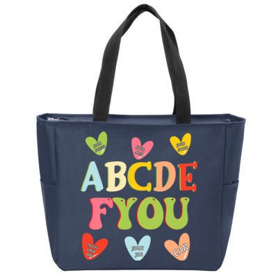 Alphabet ABCDFU Funny ESL Teacher Women Mom Anti Valentines Zip Tote Bag