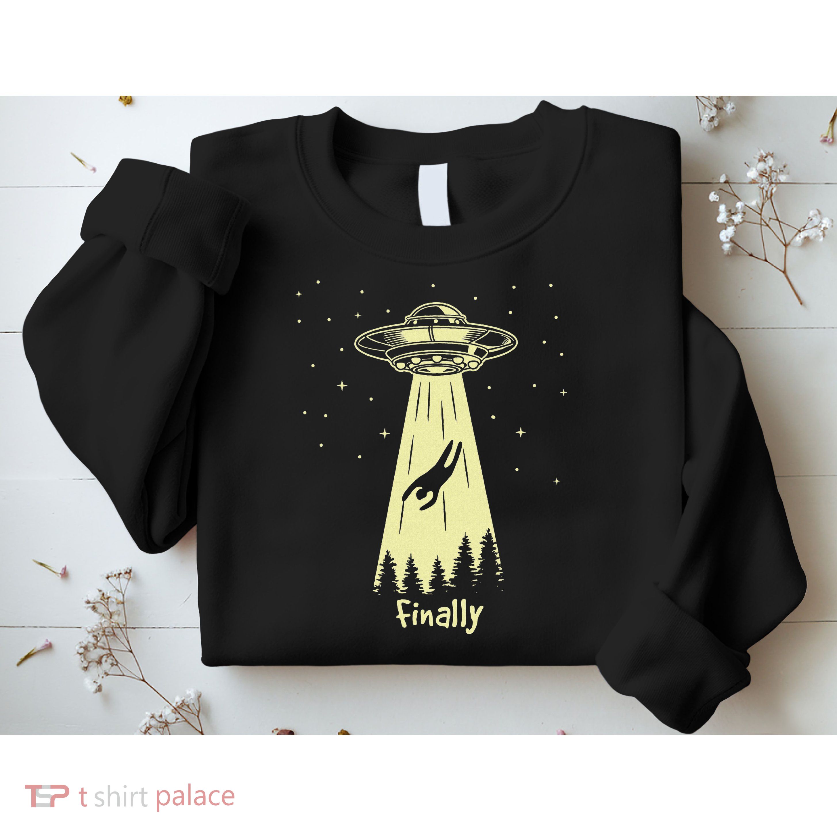 Alien Abduction Finally Aliens Sweatshirt