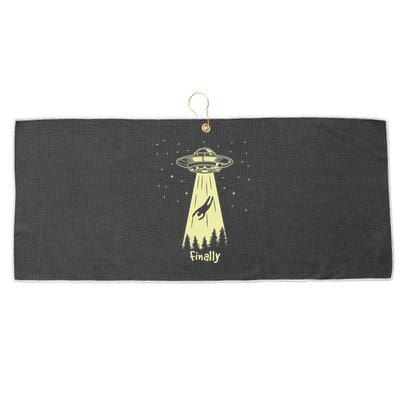 Alien Abduction Finally Aliens Large Microfiber Waffle Golf Towel