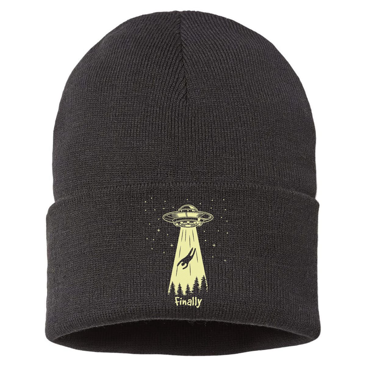 Alien Abduction Finally Aliens Sustainable Knit Beanie