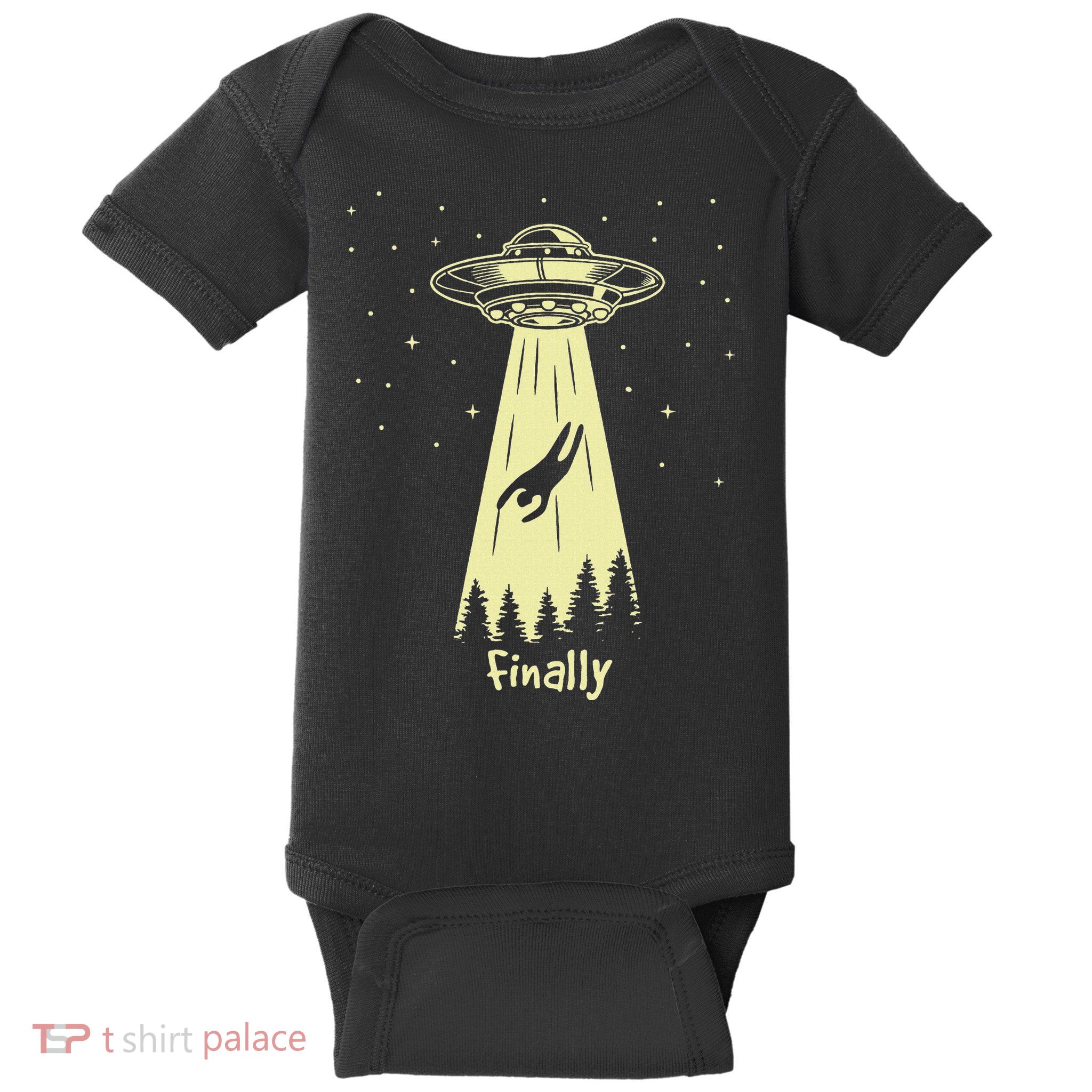 Alien Abduction Finally Aliens Baby Bodysuit