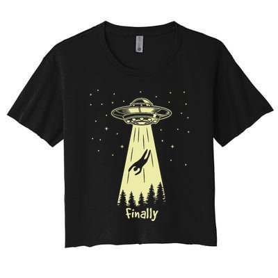 Alien Abduction Finally Aliens Crop Top