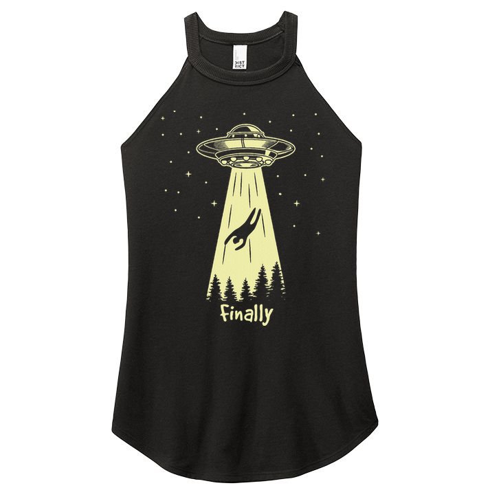 Alien Abduction Finally Aliens Women's Perfect Tri Rocker Tank