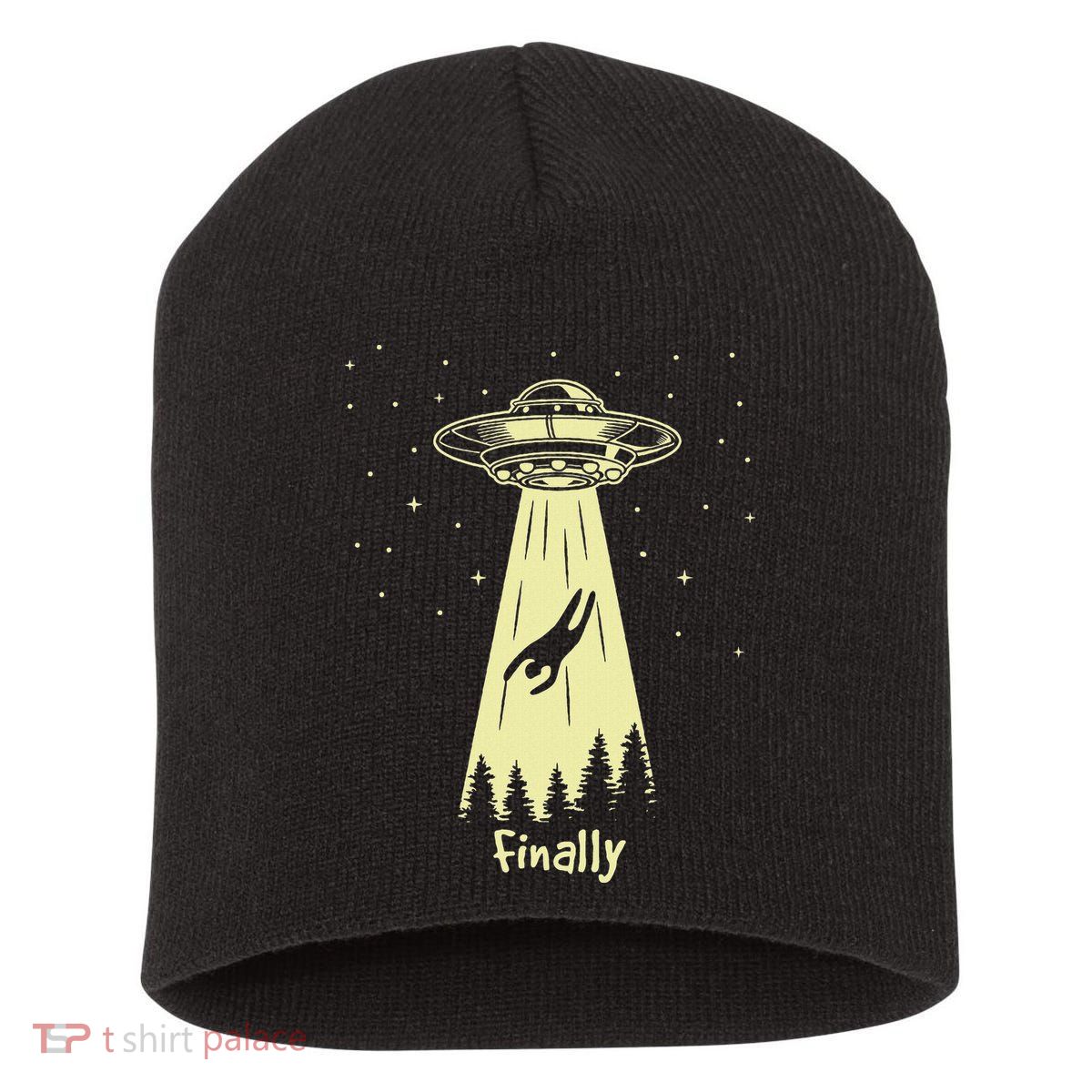 Alien Abduction Finally Aliens Short Acrylic Beanie
