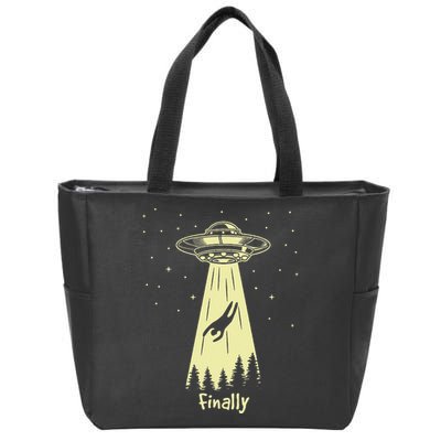 Alien Abduction Finally Aliens Zip Tote Bag