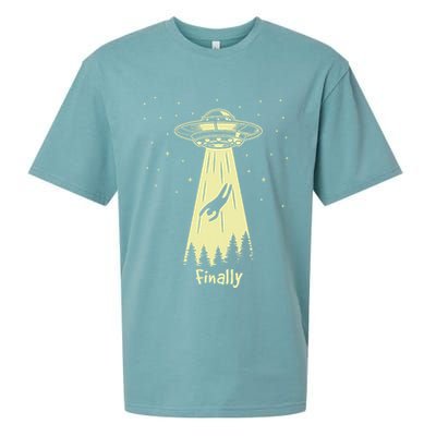 Alien Abduction Finally Aliens Sueded Cloud Jersey T-Shirt