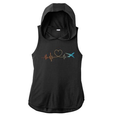 Airplane Art For Wo Aviation Instructor Airline Pilot Ladies PosiCharge Tri-Blend Wicking Draft Hoodie Tank