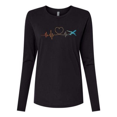 Airplane Art For Wo Aviation Instructor Airline Pilot Womens Cotton Relaxed Long Sleeve T-Shirt