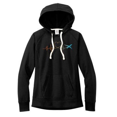 Airplane Art For Wo Aviation Instructor Airline Pilot Women's Fleece Hoodie