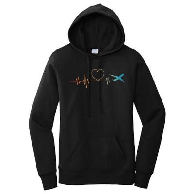 Airplane Art For Wo Aviation Instructor Airline Pilot Women's Pullover Hoodie