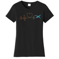 Airplane Art For Wo Aviation Instructor Airline Pilot Women's T-Shirt