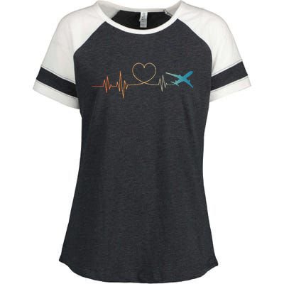 Airplane Art For Wo Aviation Instructor Airline Pilot Enza Ladies Jersey Colorblock Tee