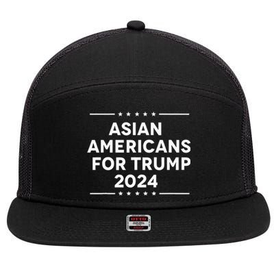 Asian Americans For Trump 2024 7 Panel Mesh Trucker Snapback Hat