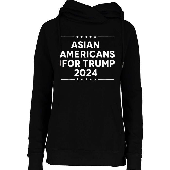 Asian Americans For Trump 2024 Womens Funnel Neck Pullover Hood