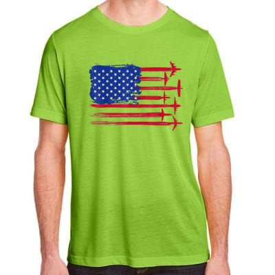 Aircraft American Flag Airplane Pilot 4Th Of July Aviation Gift Adult ChromaSoft Performance T-Shirt