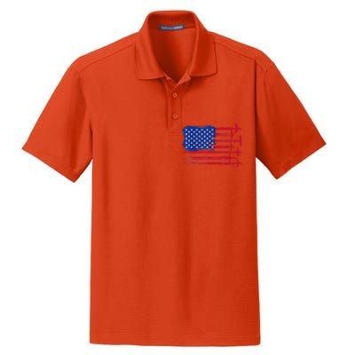 Aircraft American Flag Airplane Pilot 4Th Of July Aviation Gift Dry Zone Grid Polo