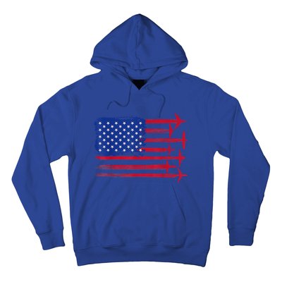 Aircraft American Flag Airplane Pilot 4Th Of July Aviation Gift Hoodie