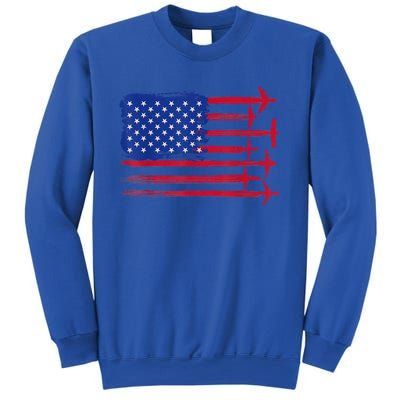 Aircraft American Flag Airplane Pilot 4Th Of July Aviation Gift Sweatshirt