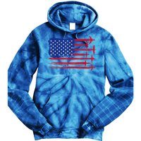 Aircraft American Flag Airplane Pilot 4Th Of July Aviation Gift Tie Dye Hoodie