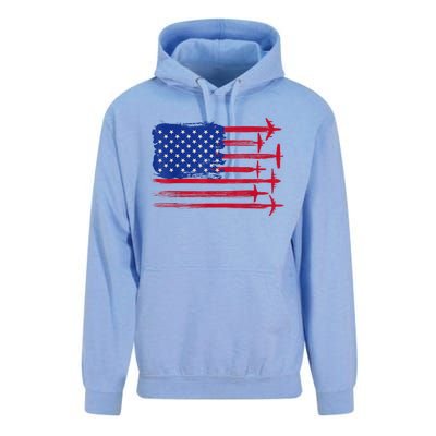 Aircraft American Flag Airplane Pilot 4Th Of July Aviation Gift Unisex Surf Hoodie